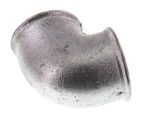 Rp 2'' Zinc plated Cast iron 90 deg Elbow Fitting 25 Bar