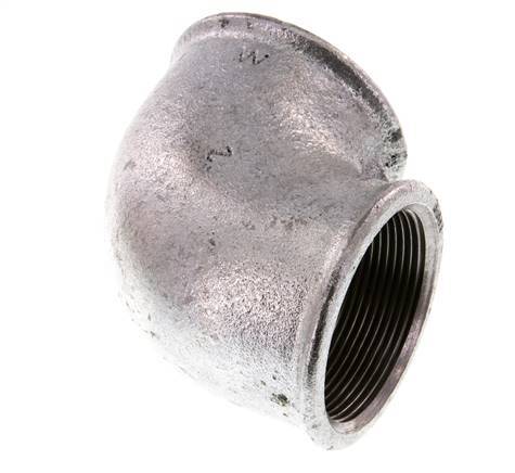 Rp 2'' Zinc plated Cast iron 90 deg Elbow Fitting 25 Bar