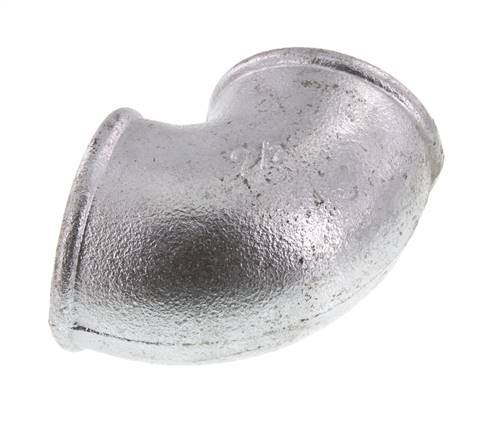 Rp 2 1/2'' Zinc plated Cast iron 90 deg Elbow Fitting 25 Bar