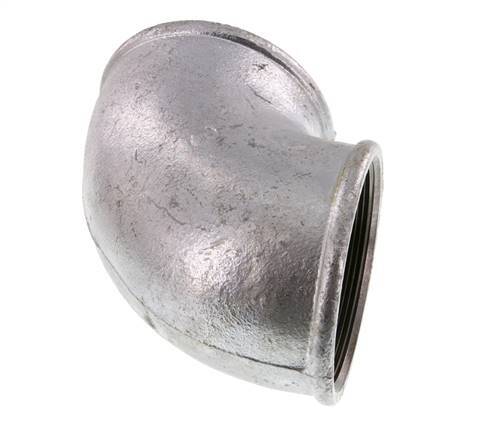Rp 3'' Zinc plated Cast iron 90 deg Elbow Fitting 25 Bar