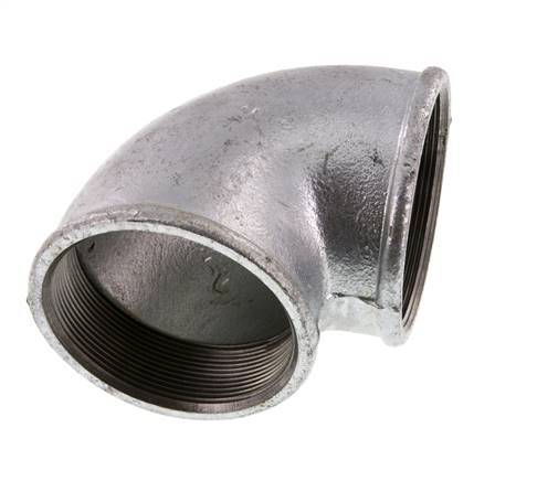 Rp 3'' Zinc plated Cast iron 90 deg Elbow Fitting 25 Bar