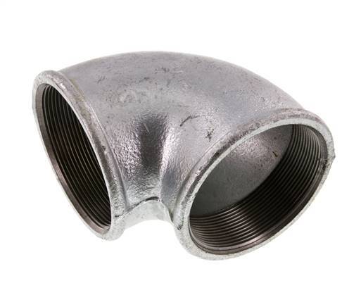 Rp 3'' Zinc plated Cast iron 90 deg Elbow Fitting 25 Bar