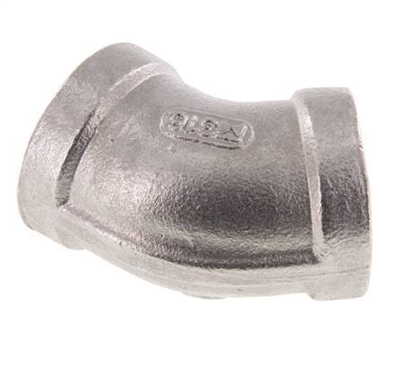 Rp 1/2'' Stainless steel 45 deg Elbow Fitting 16 Bar