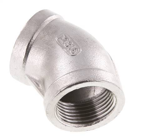 Rp 1'' Stainless steel 45 deg Elbow Fitting 16 Bar