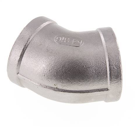 Rp 1 1/2'' Stainless steel 45 deg Elbow Fitting 16 Bar