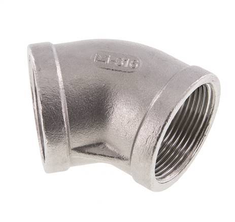 Rp 1 1/2'' Stainless steel 45 deg Elbow Fitting 16 Bar