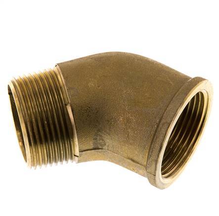 Rp 1 1/4'' x R 1 1/4'' F/M Brass 45 deg Elbow Fitting 16 Bar