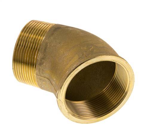 Rp 2'' x R 2'' F/M Brass 45 deg Elbow Fitting 16 Bar