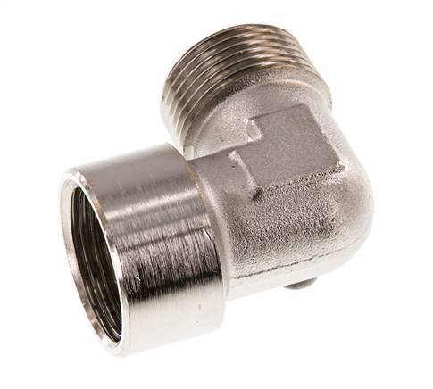 G 1'' x R 1'' F/M Nickel plated Brass 90 deg Elbow Fitting 16 Bar