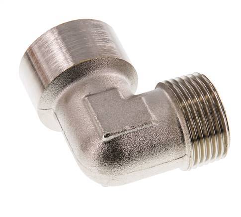 G 1'' x R 1'' F/M Nickel plated Brass 90 deg Elbow Fitting 16 Bar