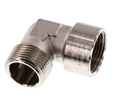 G 1'' x R 1'' F/M Nickel plated Brass 90 deg Elbow Fitting 16 Bar