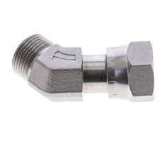 UNS 1''-14 x UNS 1''-14 F/M Zinc plated Steel 45 deg Elbow Fitting ORFS 400 Bar - Hydraulic