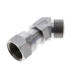 UNS 1''-14 x UNS 1''-14 F/M Zinc plated Steel 45 deg Elbow Fitting ORFS 400 Bar - Hydraulic