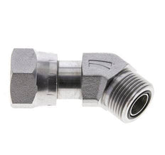 UNS 1''-14 x UNS 1''-14 F/M Zinc plated Steel 45 deg Elbow Fitting ORFS 400 Bar - Hydraulic
