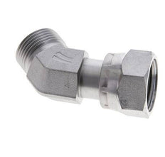 UN 1-3/16''-12 x UN 1-3/16''-12 F/M Zinc plated Steel 45 deg Elbow Fitting ORFS 400 Bar - Hydraulic