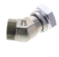 UN 1-11/16''-12 x UN 1-11/16''-12 F/M Zinc plated Steel 45 deg Elbow Fitting ORFS 250 Bar - Hydraulic
