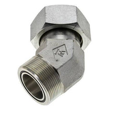 UN 2''-12 x UN 2''-12 F/M Zinc plated Steel 45 deg Elbow Fitting ORFS 250 Bar - Hydraulic