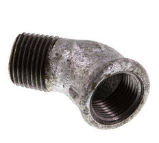 Rp 1/2'' x R 1/2'' F/M Zinc plated Cast iron 45 deg Elbow Fitting 25 Bar [2 Pieces]