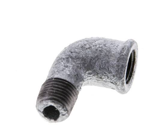 Rp 1/4'' x R 1/4'' F/M Zinc plated Cast iron 90 deg Elbow Fitting 25 Bar [5 Pieces]