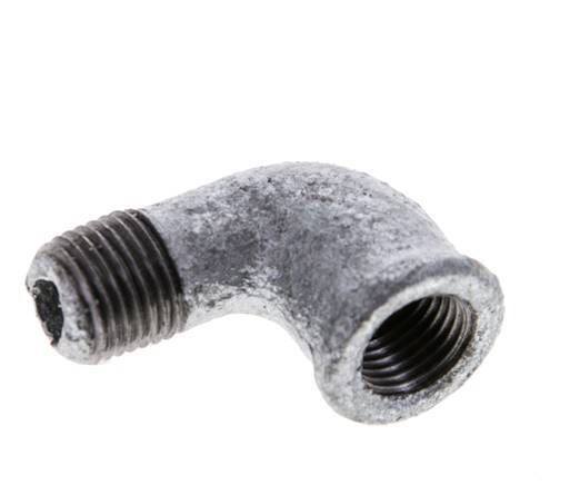 Rp 1/4'' x R 1/4'' F/M Zinc plated Cast iron 90 deg Elbow Fitting 25 Bar [5 Pieces]