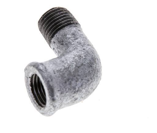 Rp 1/4'' x R 1/4'' F/M Zinc plated Cast iron 90 deg Elbow Fitting 25 Bar [5 Pieces]