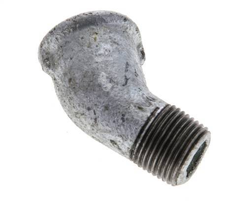 Rp 3/8'' x R 3/8'' F/M Zinc plated Cast iron 45 deg Elbow Fitting 25 Bar [2 Pieces]
