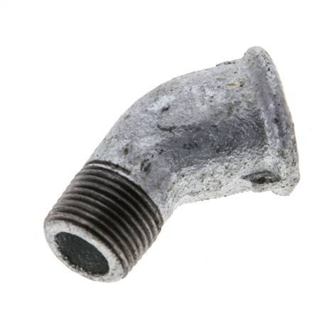 Rp 3/8'' x R 3/8'' F/M Zinc plated Cast iron 45 deg Elbow Fitting 25 Bar [2 Pieces]