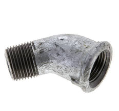 Rp 3/8'' x R 3/8'' F/M Zinc plated Cast iron 45 deg Elbow Fitting 25 Bar [2 Pieces]