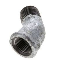Rp 3/8'' x R 3/8'' F/M Zinc plated Cast iron 45 deg Elbow Fitting 25 Bar [2 Pieces]