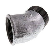 Rp 1 1/2'' x R 1 1/2'' F/M Zinc plated Cast iron 45 deg Elbow Fitting 25 Bar