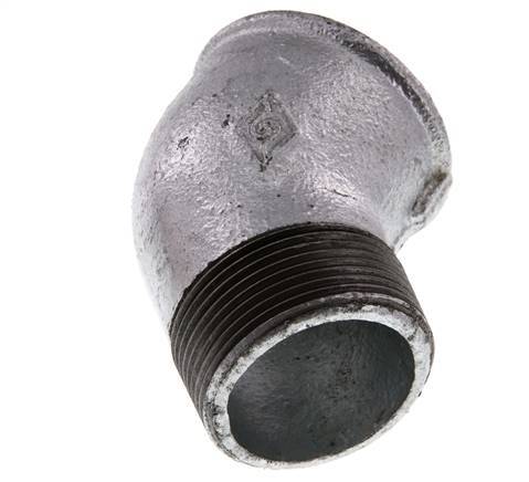 Rp 1 1/2'' x R 1 1/2'' F/M Zinc plated Cast iron 45 deg Elbow Fitting 25 Bar