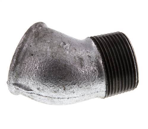 Rp 1 1/4'' x R 1 1/4'' F/M Zinc plated Cast iron 45 deg Elbow Fitting 25 Bar