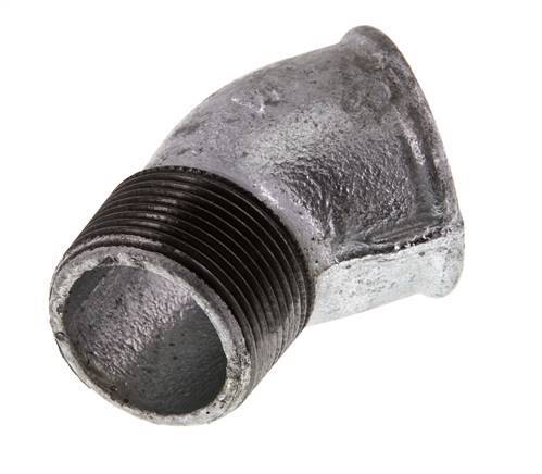 Rp 1 1/4'' x R 1 1/4'' F/M Zinc plated Cast iron 45 deg Elbow Fitting 25 Bar