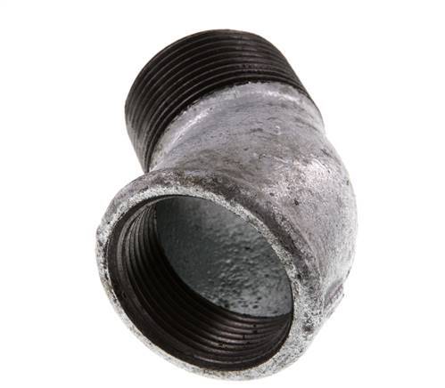 Rp 1 1/4'' x R 1 1/4'' F/M Zinc plated Cast iron 45 deg Elbow Fitting 25 Bar