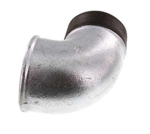 Rp 3'' x R 3'' F/M Zinc plated Cast iron 90 deg Elbow Fitting 25 Bar