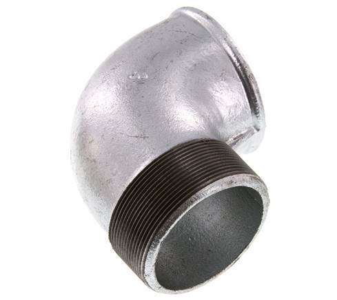 Rp 3'' x R 3'' F/M Zinc plated Cast iron 90 deg Elbow Fitting 25 Bar