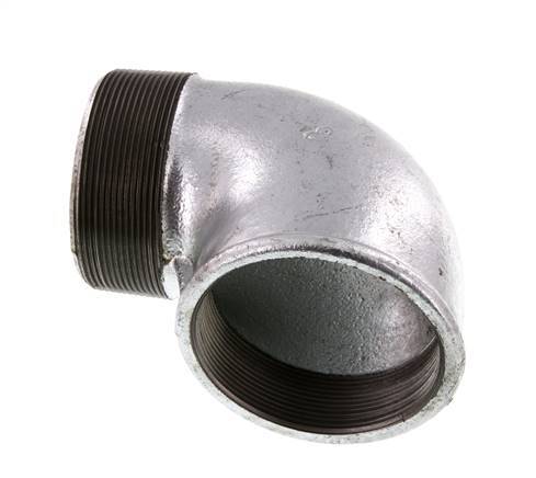 Rp 3'' x R 3'' F/M Zinc plated Cast iron 90 deg Elbow Fitting 25 Bar