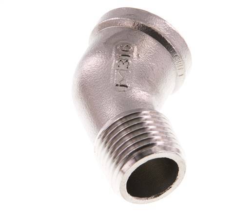 Rp 1/2'' x R 1/2'' F/M Stainless steel 45 deg Elbow Fitting 16 Bar