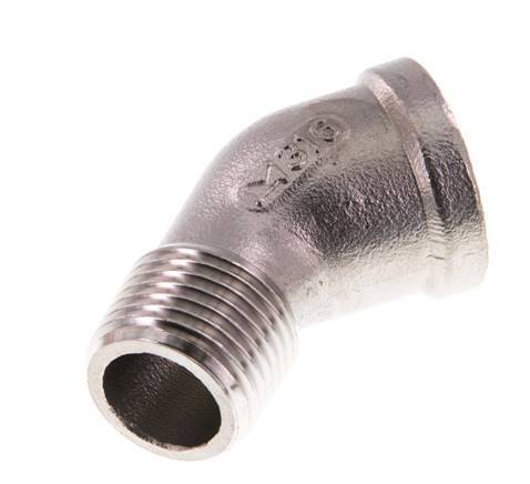 Rp 1/2'' x R 1/2'' F/M Stainless steel 45 deg Elbow Fitting 16 Bar