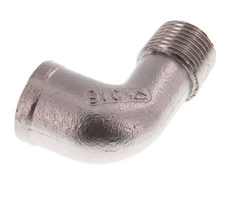 Rp 1/2'' x R 1/2'' F/M Stainless steel 90 deg Elbow Fitting 10 Bar [2 Pieces]