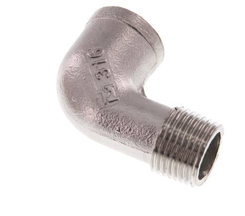 Rp 1/2'' x R 1/2'' F/M Stainless steel 90 deg Elbow Fitting 10 Bar [2 Pieces]