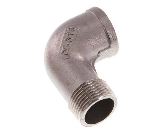Rp 3/4'' x R 3/4'' F/M Stainless steel 90 deg Elbow Fitting 10 Bar