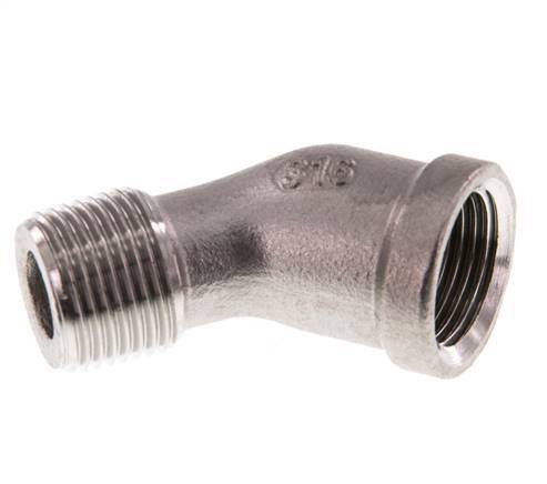 Rp 3/8'' x R 3/8'' F/M Stainless steel 45 deg Elbow Fitting 16 Bar