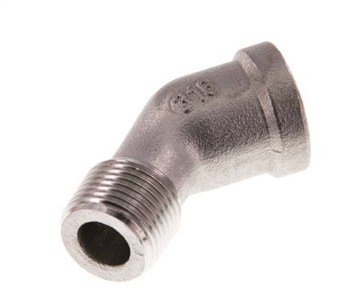 Rp 3/8'' x R 3/8'' F/M Stainless steel 45 deg Elbow Fitting 16 Bar