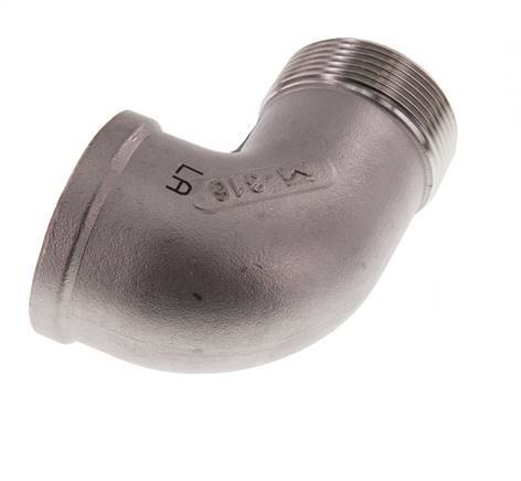 Rp 1 1/2'' x R 1 1/2'' F/M Stainless steel 90 deg Elbow Fitting 16 Bar