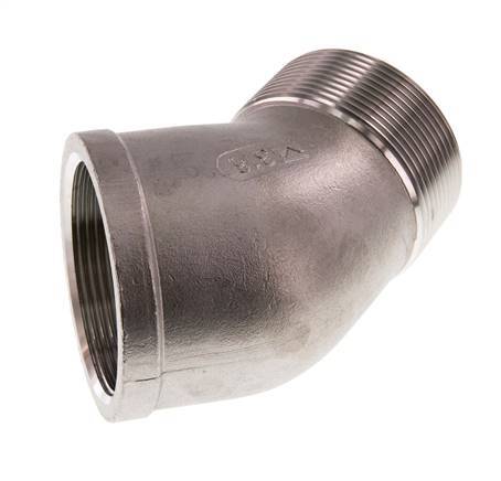 Rp 2'' x R 2'' F/M Stainless steel 45 deg Elbow Fitting 16 Bar