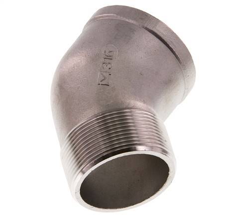 Rp 2'' x R 2'' F/M Stainless steel 45 deg Elbow Fitting 16 Bar