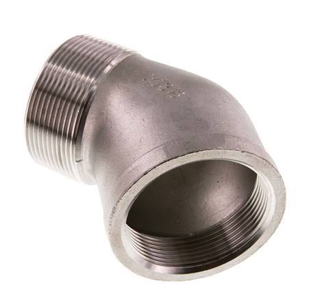 Rp 2'' x R 2'' F/M Stainless steel 45 deg Elbow Fitting 16 Bar