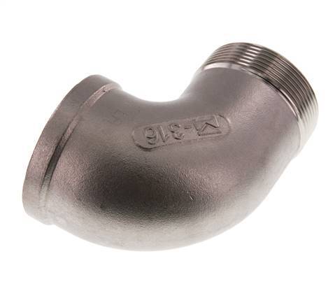 Rp 2'' x R 2'' F/M Stainless steel 90 deg Elbow Fitting 16 Bar