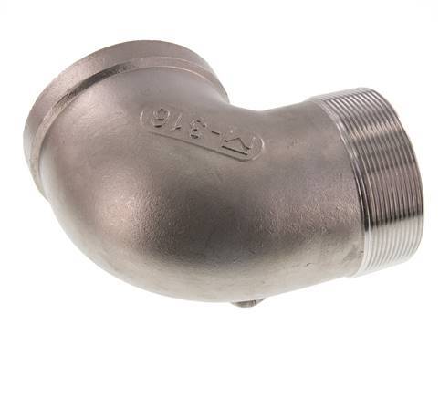 Rp 3'' x R 3'' F/M Stainless steel 90 deg Elbow Fitting 16 Bar
